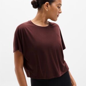 Athleta Dark Brown/Garnet Crop Top